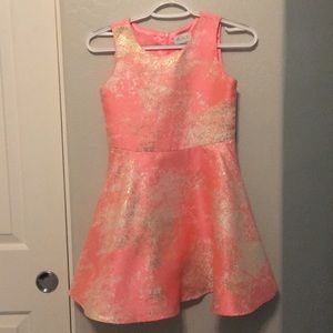 Kids pink white and gold dress.